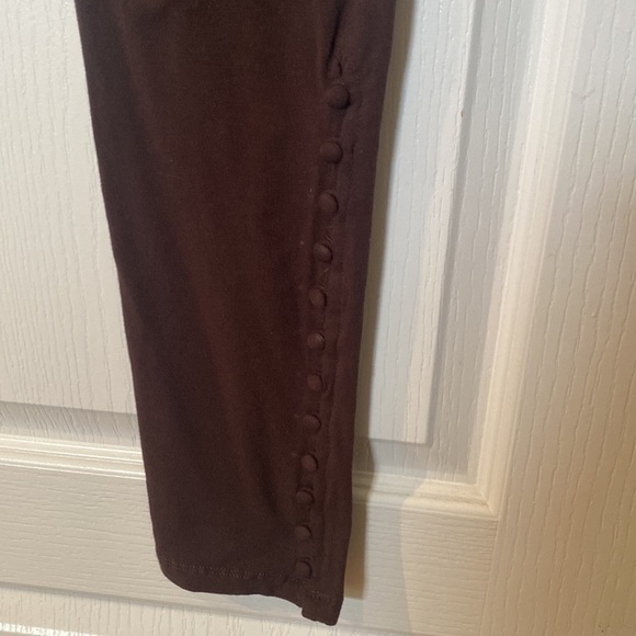 WD.NY leggings button trim choc brown NWT - Picture 3 of 5